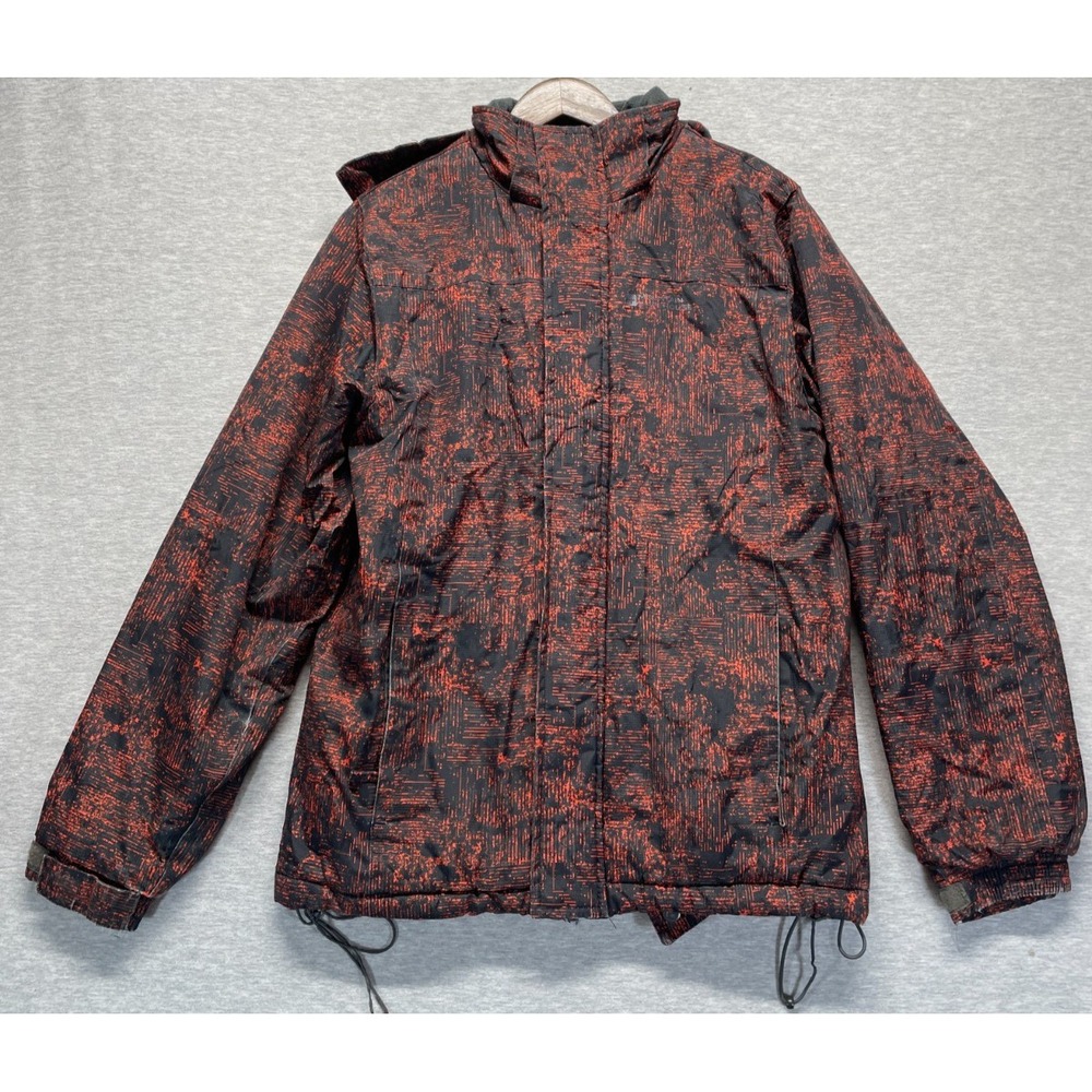Mountain Warehouse Snow Shadow II Ski Jacket Men Black Orange Patterned Full Zip